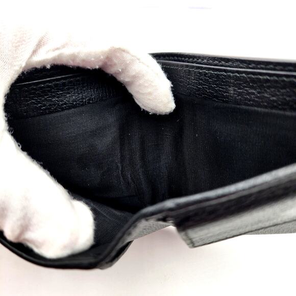 GUCCI Men's Bifold Wallet-Logo Stripe Web Black Leather - Picture 10 of 17